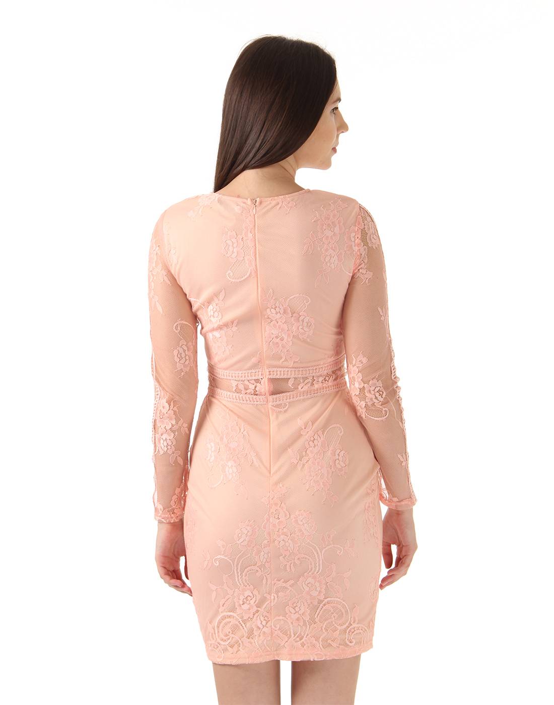 Ax Paris Women Party Peach Bodycon Dress